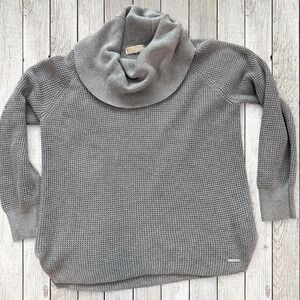 Michael Kors Gray Chunky Knit Cowl Neck‎ Sweater Size Small